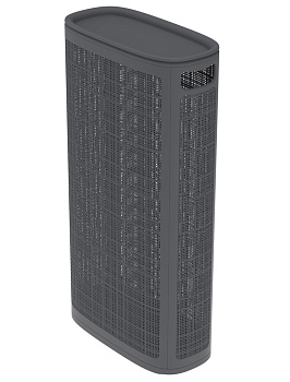 Плетёная корзина для белья сборная «Лён» 60 л (43х20х80 см) графит