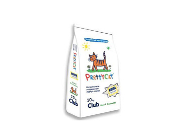 PrettyCat Наполнитель древесный для кошачьих туалетов Wood Granules10 кг