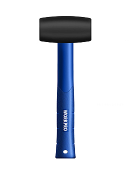 Киянка с пластиковой рукояткой 450г резиновая черная WORKPRO
