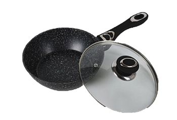 Сковорода 26 см BEKKER глубокая с крышкой красная