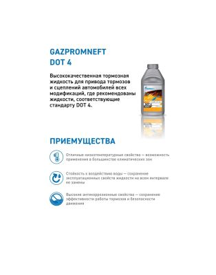 Тормозная жидкость Gazpromneft DOT 4 (0,455 кг)