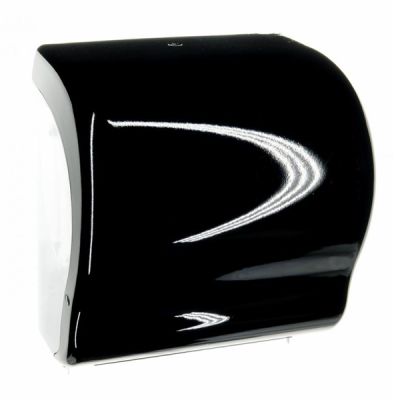 Автоматический диспенсер бумажных полотенец в рулонах MERIDA PIANO BLACK LINE Lux Cut CUC351