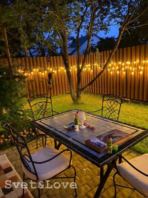 Уличная ретро гирлянда, витой черный провод, 50 лампочек, 1Вт