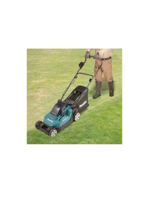 Газонокосилка аккумуляторная Makita DLM382CM2 LXT 2х18 В, 900 Вт, ширина 38 см, травосборник 40 л, 3в1, (2xBL1840B, DC18SH)