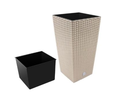 Кашпо для цветов Prosperplast Rato Square 35+14л, мокко