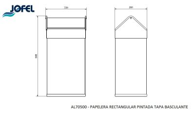 Урна с крышкой-качелью Jofel AL70500 40л