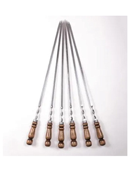 Шампур "Чудо" (Нержавеющая сталь 2 мм., 500 мм, деревянная ручка)