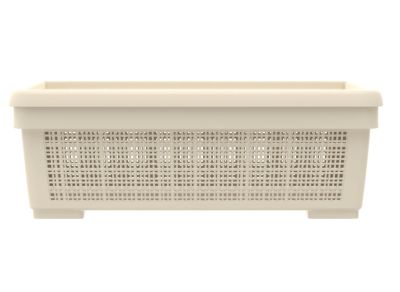 Плетёная корзина для хранения с крышкой «Лён» 11 л (400х284х137 мм) слоновая кость