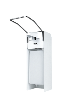 Локтевой дозатор металлический антивандальный HÖR-D-030A-01 (без замка) белый