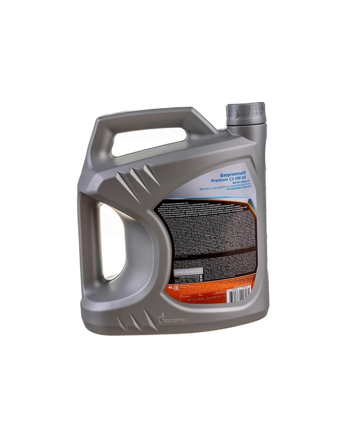 Моторное масло Gazpromneft Premium C3 5W-40 4л