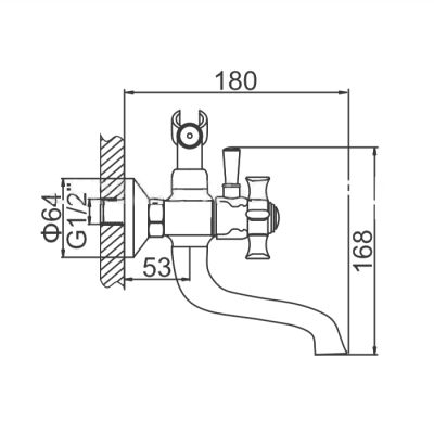 СМЕСИТЕЛЬ ДЛЯ ВАННЫ LEDEME L3011, КОРОТКИЙ ИЗЛИВ