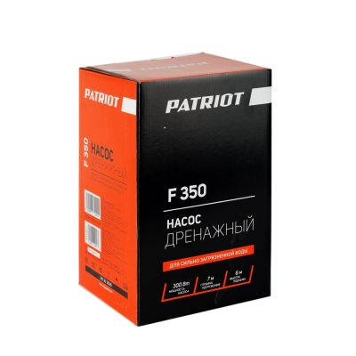 Насос дренажный PATRIOT F 350 для грязной воды, 300 Вт