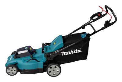 Газонокосилка аккумуляторная Makita DLM480CT2 LXT 2х18В, 860Вт, дека 48см, 62л, 4в1, XPT, (2xBL1850B, DC18SH)