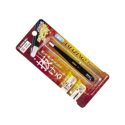 Пинцет профессиональный черный L 94 мм / 16 г Green Bell Япония