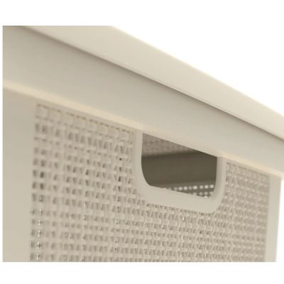 Плетёная корзина для хранения с крышкой «Лён» 65 л (568х400х391 мм) слоновая кость