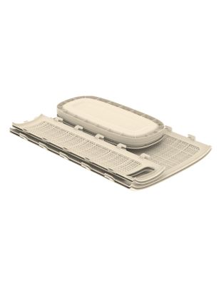 Плетёная корзина для белья сборная «Лён» 45 л (43х20х60 см) слоновая кость