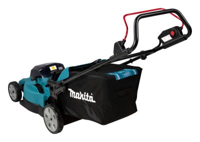 Газонокосилка аккумуляторная Makita DLM480CT2 LXT 2х18В, 860Вт, дека 48см, 62л, 4в1, XPT, (2xBL1850B, DC18SH)