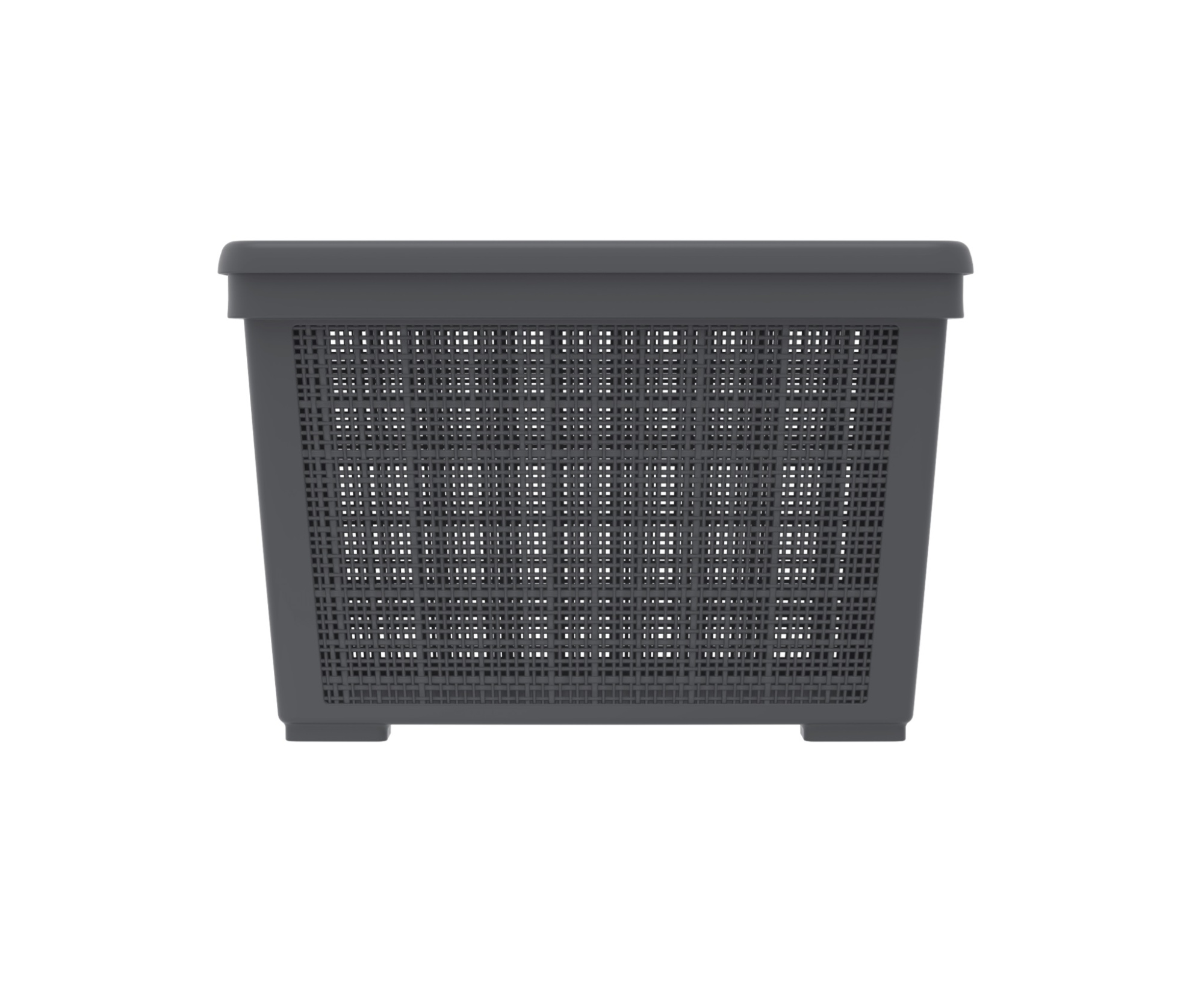 Плетёная корзина для хранения с крышкой «Лён» 22 л (400х284х264 мм) графит