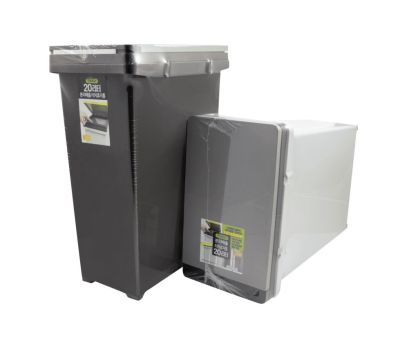 Мусорное ведро с полуавтоматической крышкой 20 л. для раздельного мусора