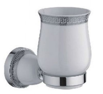 Стакан Ledeme одинарный настенный белый / серебро L3606