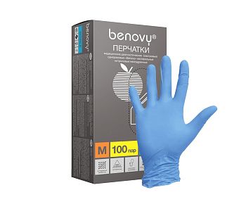 Перчатки нитриловые BENOVY Nitrile Chlorinated, 50 пар