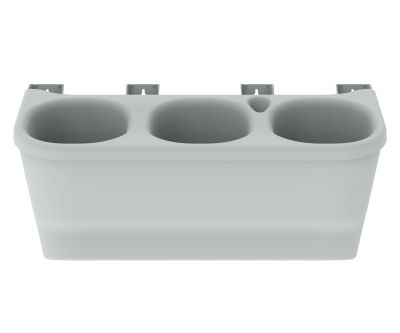 Фитомодуль с системой прикорневого полива 2л х3 (настенное кашпо) (59х25х27 см) (серый), комплект 9 шт