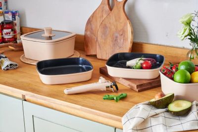 Набор посуды BoOhgle (бежевый) 5 в 1 со съемной ручкой c антипригарным керамическим покрытием