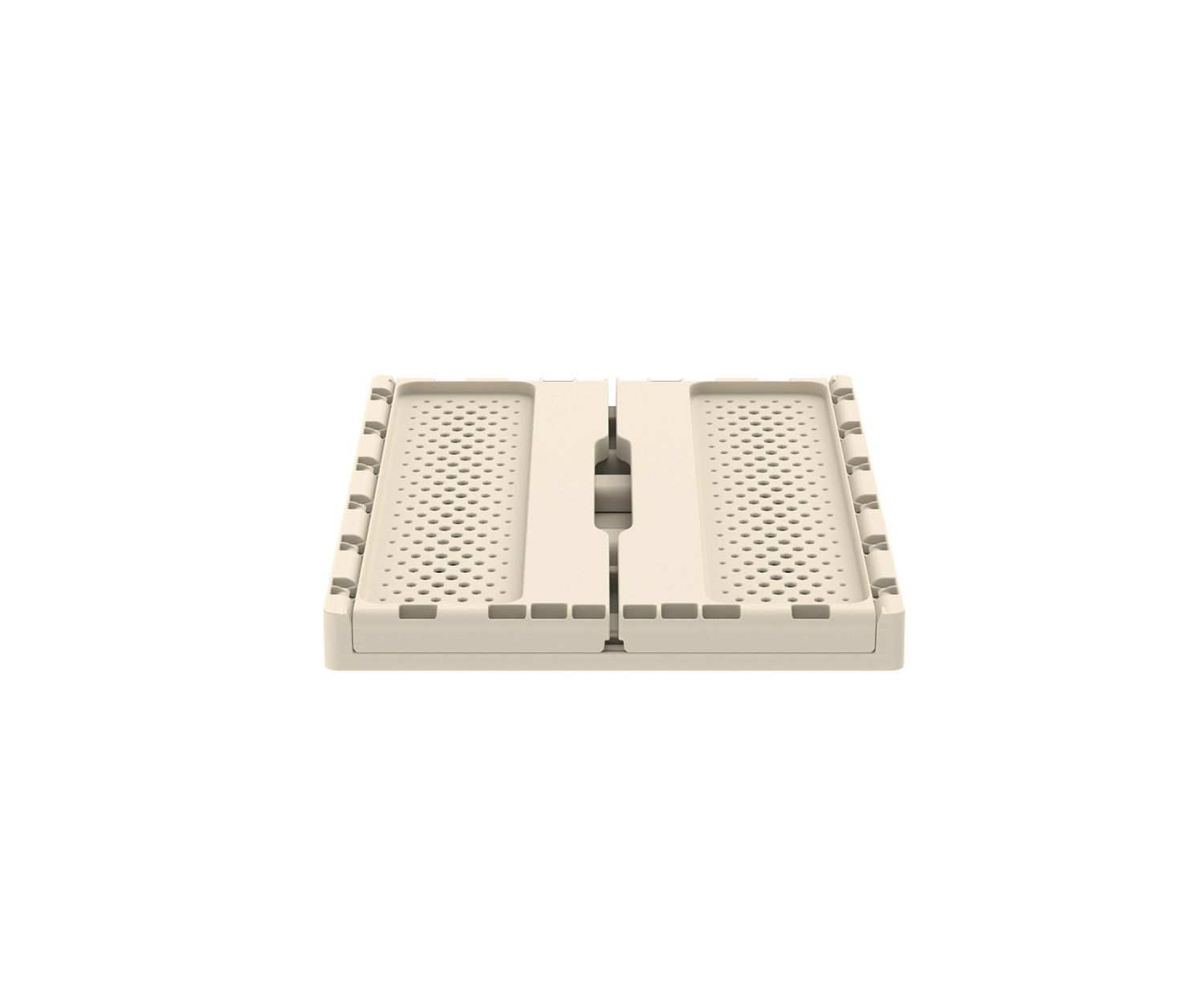 Ящик складной с перфорированными стенками и кнопками-фиксаторами (слоновая кость) АП 487, комплект 14 штук