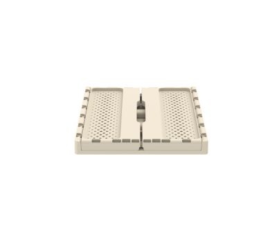 Ящик складной с перфорированными стенками и кнопками-фиксаторами (слоновая кость) АП 487, комплект 14 штук