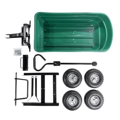 Садовая тележка-самосвал зеленая G201							
