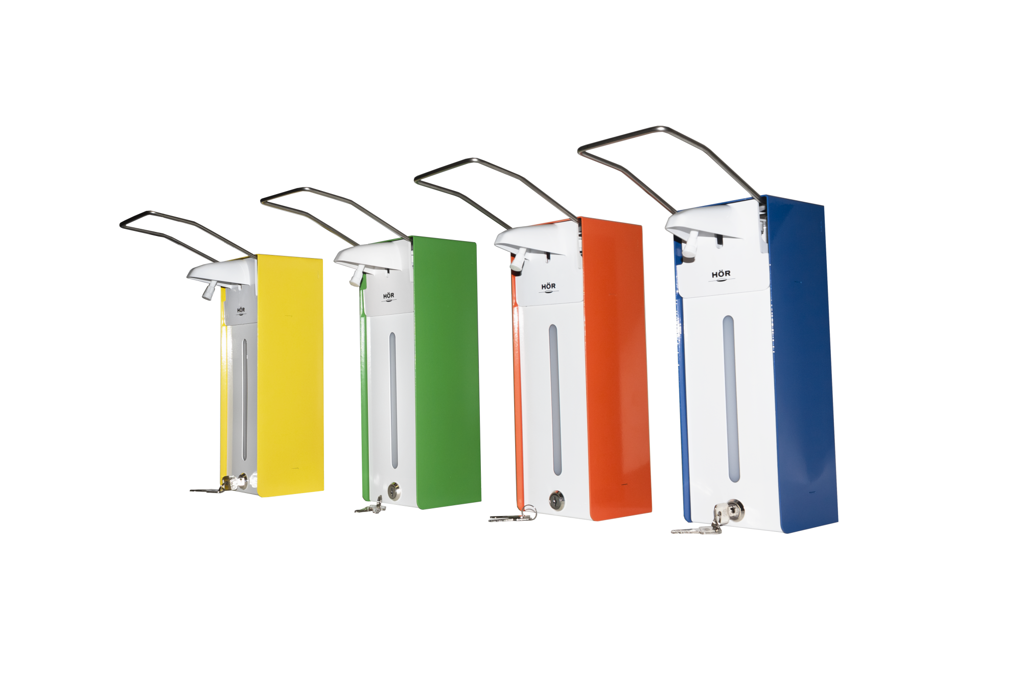 Локтевой дозатор металлический антивандальный HÖR-D-030A-01 (без замка)