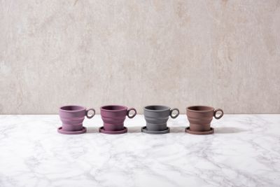 Силиконовая складная кружка с ручкой KF Pastel