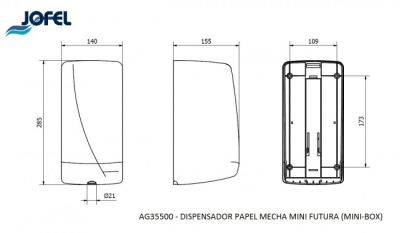 Диспенсер-контейнер для бумажных полотенец Jofel Futura Mini AG35500