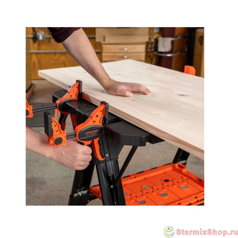 Верстак-козлы складные, 2 в 1 + струбцины 2 шт. Pony Верстак-козлы складные, 2 в 1 + струбцины 2 шт. Pony