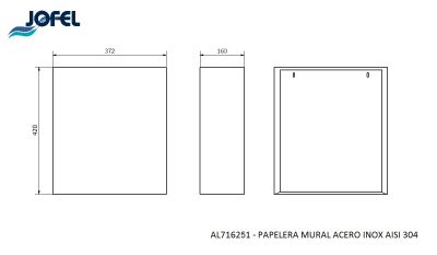 Урна настенная Jofel AL716251 25 л