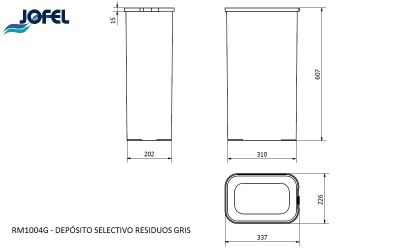 Ведро для раздельного сбора отходов Jofel RM1004G 40л