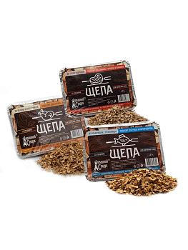 Набор Щепы для копчения МЯСА, РЫБЫ, ПТИЦЫ в лотках по 1,27л.