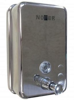 Диспенсер для мыла NOFER INOX глянцевый прямоугольный с пластиком внутри 1200 мл. 03041.B