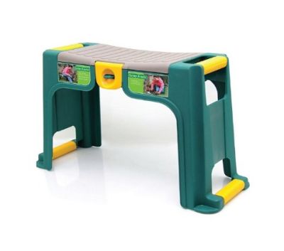 Скамейка-перевертыш садовая Helex с органайзером, зеленый/желтый