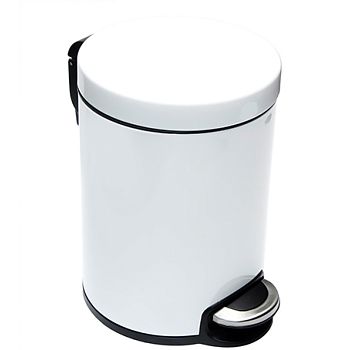Корзина для мусора с педалью ВINELE Lux WP12LW, 12 литров эмалированная сталь, белая