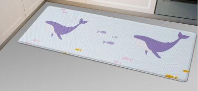 Двухсторонний ПВХ коврик для кухни и ванной Onebin Rhombus L 120*44*1.4