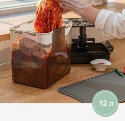 Контейнер с прессом для засолки SMART PRESS 10 л. (общий 12 л.)