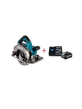 Пила дисковая аккумуляторная Makita HS004GD401 XGT BL 40В, 185/190 мм, 20 мм, макс рез 66/68,5 мм, эл. тормоз, плавный пуск, XPT, 1x4.0 Ач, DC40RA