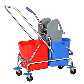 Тележка уборочная 2*25 с механическим отжимом 02.112