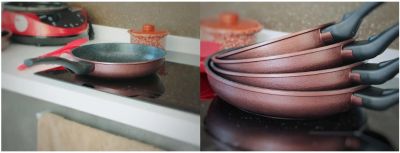 Сковорода Gochu Ecoramic 28 см с мраморным покрытием для всех видов плит без крышки