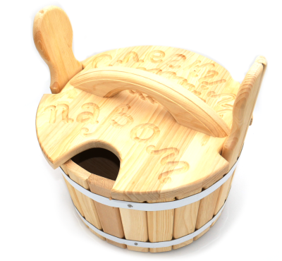 Запарник с крышкой для веников в бани круглый 10 л