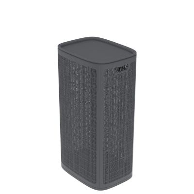 Плетёная корзина для белья сборная «Лён» 100 л (43х32.1х80 см) графит