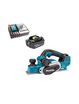 Рубанок аккумуляторный  Makita DKP181RT LXT BL 18В,  ADT, AWS, 12000 об/мин, макс. глуб. 3 мм, ширина 82 мм, 1*5,0 Ач, без акб и ЗУ