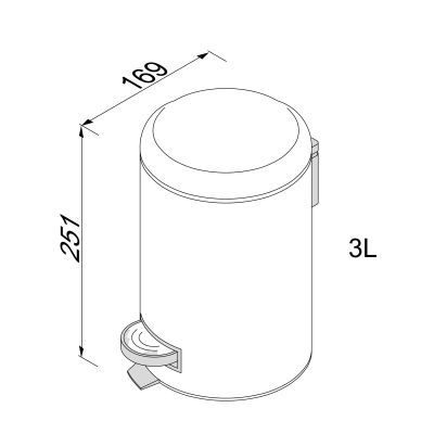 Корзина для мусора Geesa Hotel Pedal bin 3л с мягким закрытием