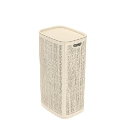 Плетёная корзина для белья сборная «Лён» 100 л (43х32.1х80 см) слоновая кость